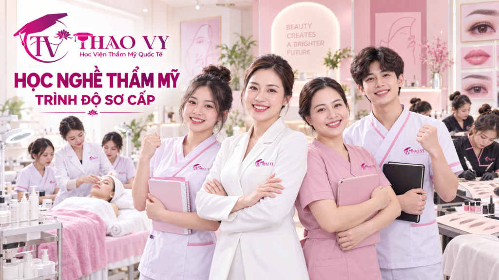 Học nghề thẩm mỹ trình độ sơ cấp tại Thảo Vy Academy phù hợp với học sinh và người chuyển nghề.